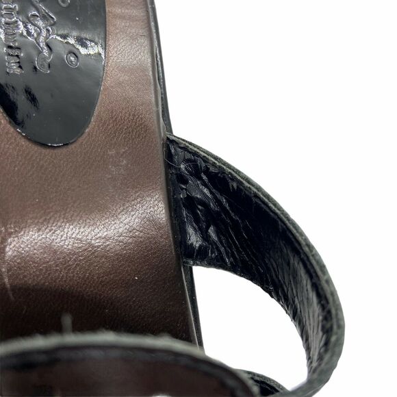 Sudini Slide Shoes Sandals Black Slip-on Block Heel sz 9 W Comfort Studded - Picture 8 of 16